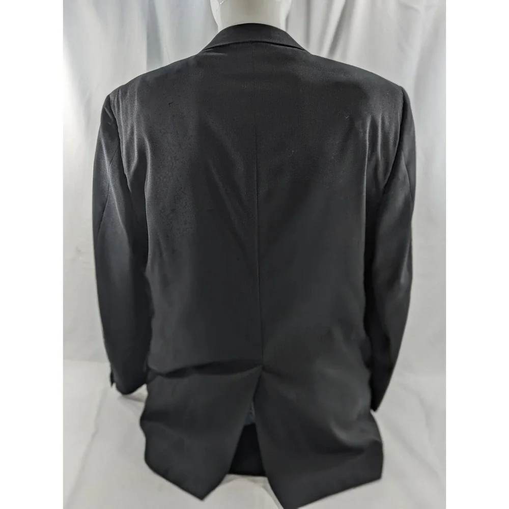 Hickey Freeman Blazer Sport ‎ Jacket Suit Coat Dark Gray Subtle Crosshatch 44L
